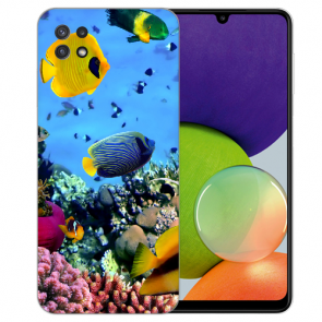 Samsung Galaxy A22 (5G) Silikon Hülle mit Foto Druck Korallenfische