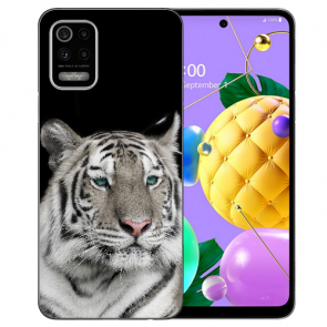 LG K52 Schutzhülle Handy Hülle Silikon TPU mit Bilddruck Tiger