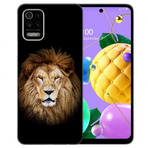 LG K52 Schutzhülle Handy Hülle Silikon TPU mit Bilddruck Löwenkopf