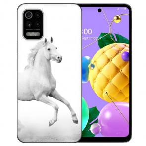 LG K52 Schutzhülle Handy Hülle Silikon TPU mit Bilddruck Pferd