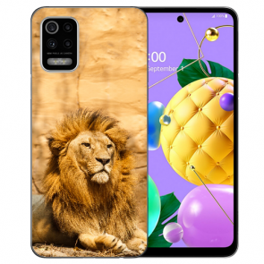 Schutzhülle Handy Hülle Silikon TPU für LG K52 mit Bilddruck Löwe