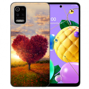 LG K52 Schutzhülle Handy Hülle Silikon TPU mit Bilddruck Herzbaum