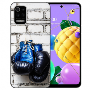 Schutzhülle Handy Hülle Silikon TPU für LG K52 mit Boxhandschuhe Bilddruck 