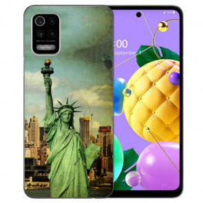 LG K52 Schutzhülle Handy Hülle Silikon TPU mit Bilddruck Freiheitsstatue