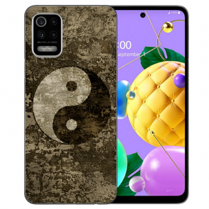 LG K52 Schutzhülle Handy Hülle Silikon TPU mit Bilddruck Yin Yang
