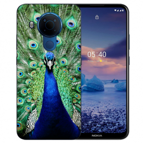 Nokia 5.4 Schutzhülle Silikon TPU Handy Hülle mit Fotodruck Pfau