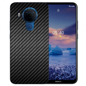 Nokia 5.4 Schutzhülle Silikon TPU Handy Hülle mit Fotodruck Carbon Optik