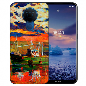 Schutzhülle Silikon TPU Handy Hülle für Nokia 5.4 mit Gemälde Fotodruck