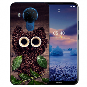 Schutzhülle Silikon TPU Handy Hülle für Nokia 5.4 mit Kaffee Eule Fotodruck