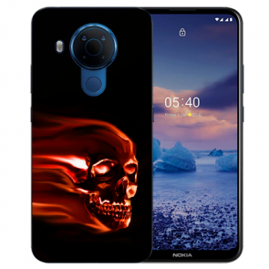 Schutzhülle Silikon TPU Handy Hülle für Nokia 5.4 mit Fotodruck Totenschädel