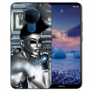 Nokia 5.4 Schutzhülle Silikon TPU Handy Hülle mit Robot Girl Fotodruck 