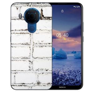 Nokia 5.4 Schutzhülle Silikon TPU Handy Hülle mit Weiße Mauer Fotodruck 