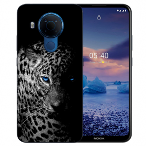 Silikon TPU für Nokia 5.4 Handy Hülle mit Fotodruck Leopard mit blauen Augen
