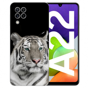TPU Silikon Hülle für Samsung Galaxy A22 (4G) mit Bilddruck Tiger
