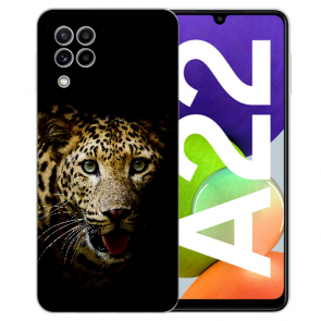 TPU Silikon Hülle für Samsung Galaxy A22 (4G) mit Bilddruck Leopard
