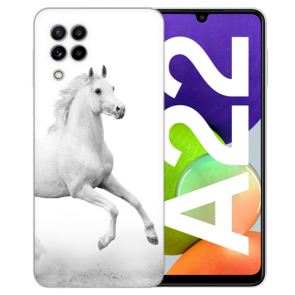 TPU Silikon Hülle für Samsung Galaxy A22 (4G) mit Bilddruck Pferd