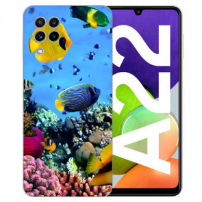 Silikon TPU Handy Hülle für Samsung Galaxy A22 (4G) mit Fotodruck Korallenfische