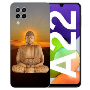 Samsung Galaxy A22 (4G)TPU Silikon Hülle mit Frieden buddha Fotodruck 