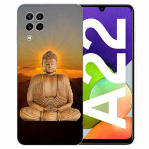 Samsung Galaxy A22 (4G)TPU Silikon Hülle mit Frieden buddha Fotodruck