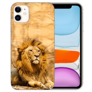 Handy Hülle Silikon TPU für iPhone 11 mit Bilddruck Löwe