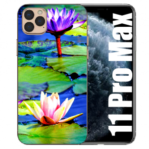 iPhone 11 Pro Max Handy Hülle TPU Case mit Fotodruck Lotosblumen