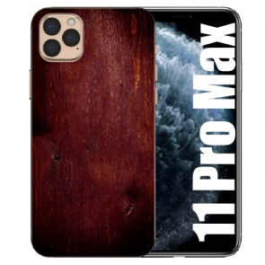 iPhone 11 Pro Max Handy Hülle TPU mit Eichenholz -Optik Bilddruck 