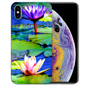 TPU Handy Hülle mit Bilddruck Lotosblumen für iPhone XS Max