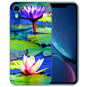 TPU Handy Hülle für iPhone XR Case mit Lotosblumen Fotodruck Etui