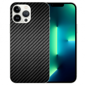 Silikon Schutzhülle für iPhone 14 Pro Max Cover Case Fotodruck Carbon Optik