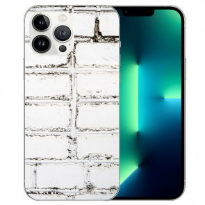 Personalisierte Silikon für iPhone 14 Pro Max Cover Case Fotodruck Weiße Mauer
