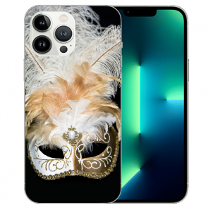  iPhone 13 Pro Handy Schutzhülle Silikon TPU mit Venedig Maske Fotodruck 