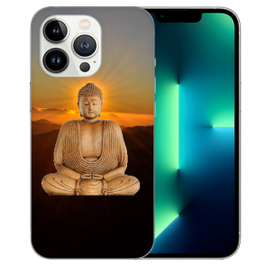 iPhone 13 Pro Max Handy Silikon TPU mit Frieden buddha Fotodruck 