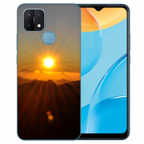 Oppo A15 Silikon TPU Handy Tasche Hülle mit Fotodruck Sonnenaufgang