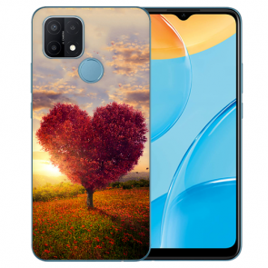 Oppo A15 TPU Handy Tasche Hülle mit Fotodruck Herzbaum