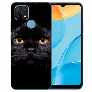 Oppo A15 TPU Individuelle Handy Tasche Hülle mit Schwarze Katze Fotodruck 