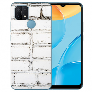 Oppo A15 Silikon TPU Handy Hülle mit Weiße Mauer Fotodruck