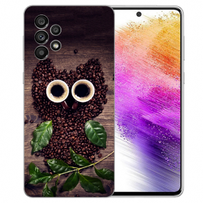 Handycover TPU Case für Samsung Galaxy A73 (5G) Fotodruck Kaffee Eule