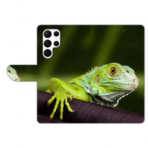 Schutzhülle Tasche für Samsung Galaxy S23 Ultra (5G) mit Fotodruck Eidechse