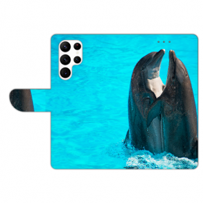 Flipcase Schutzhülle für Samsung Galaxy S23 Ultra (5G) mit Delfine Fotodruck 