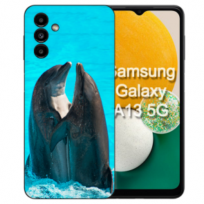 TPU Handyhülle Individuelle Cover Case für Samsung Galaxy A24 mit eigenem Delfine Fotodruck Etui