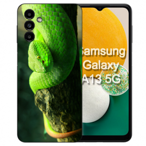 individuelle Hülle mit eigenem Foto für Samsung Galaxy A34 Hülle Grüne Schlange
