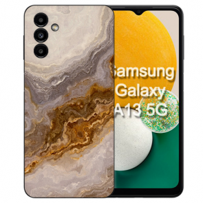 Personalisierte TPU Handyhülle Cover Case für Samsung Galaxy A24 mit eigenem Grauer Marmor Fotodruck Etui