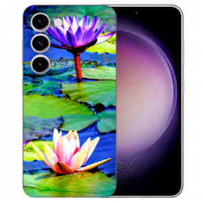 Schutzhülle TPU Handy Schale für Samsung Galaxy S23 Plus (5G) mit Lotosblumen Fotodruck