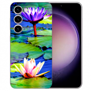 Schutzhülle Silikon Cover für Samsung Galaxy S25 Bilddruck Lotosblumen Case 