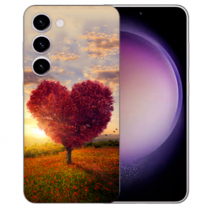 Schutzhülle Silikon Cover für Samsung Galaxy S25 Bilddruck Herzbaum Etui 