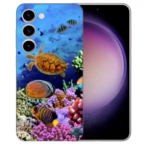 Handy Hülle Silikon Cover Case Fotodruck Aquarium Schildkröten für Samsung Galaxy S23 Plus (5G)