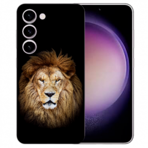 Silikon Schutzhülle Cover Case für Samsung Galaxy S23 Plus (5G) Löwenkopf Fotodruck