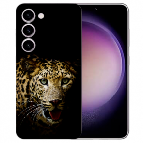Silikon Foto für Samsung Galaxy S24 (5G) Handy Hülle Fotohülle Bilddruck Leopard Case Cover