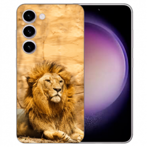 TPU Flipcase Schutzhülle Cover Case für Samsung Galaxy S23 Plus (5G) Löwe Fotodruck 