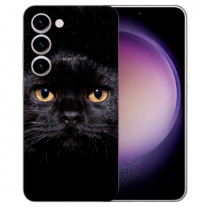 Smartphone Schutzhülle TPU für Samsung Galaxy S25 Plus Fotodruck Schwarz Katze